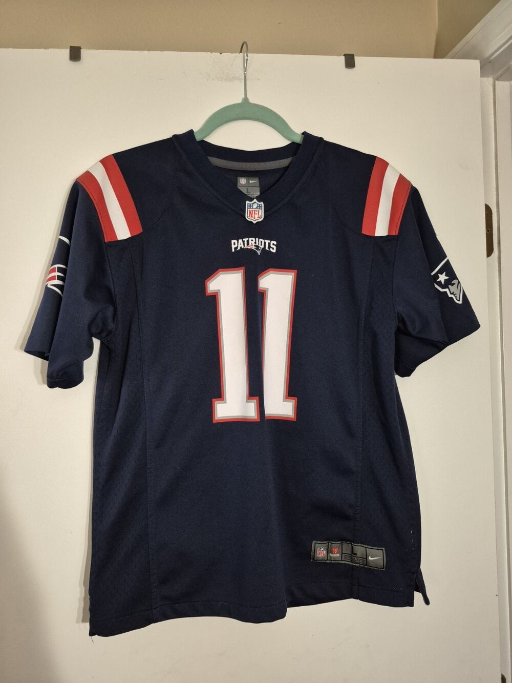 💥 Julian Edelman New England Patriots Nike NFL Jersey Size Youth L D6